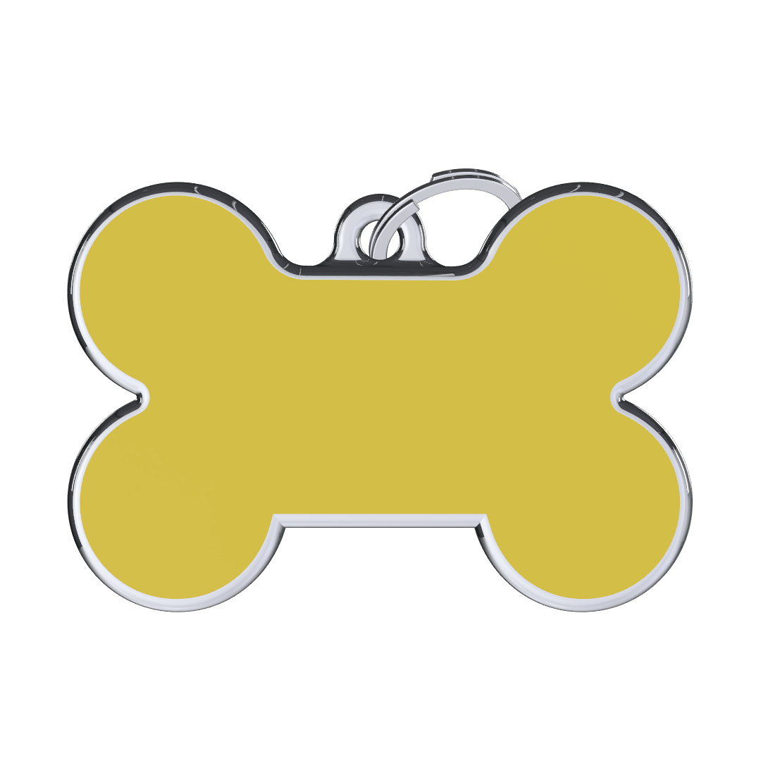 Solid Bone Yellow ID Tag Medium