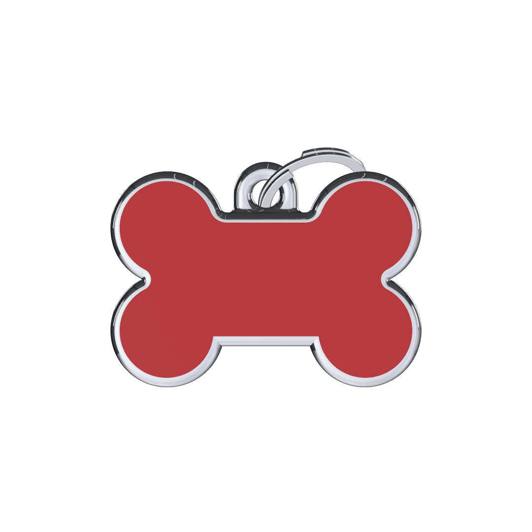 Solid Bone Red ID Tag Small