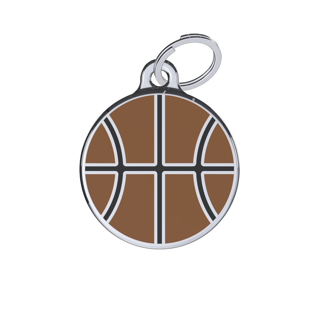 Sports Basketball Brown ID Tag