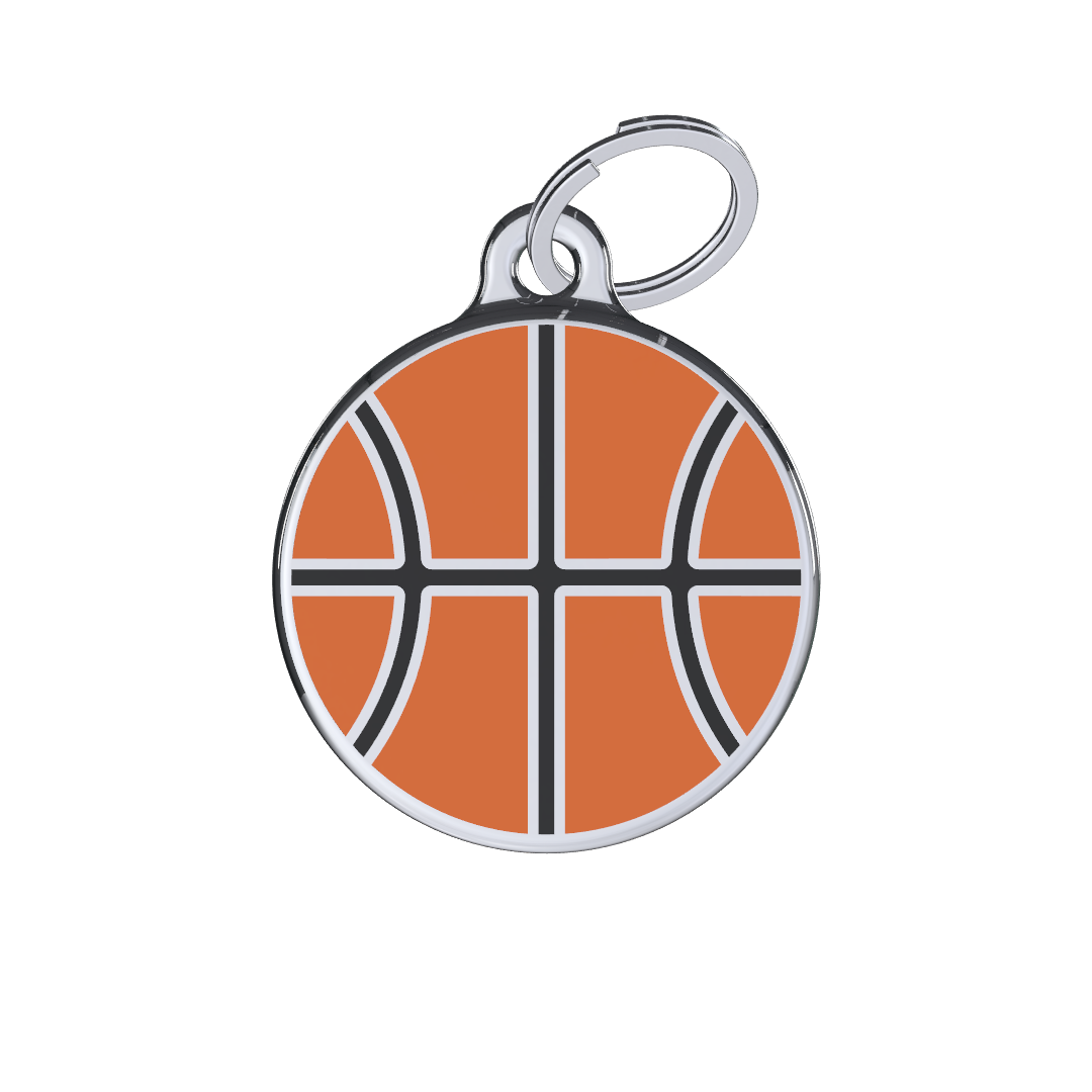 Sports Basketball Orange ID Tag