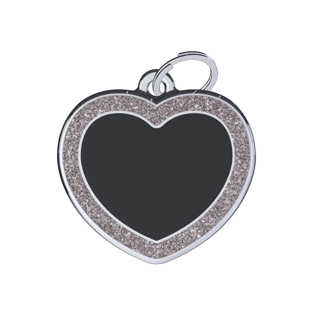 Royal Heart Black ID Tag