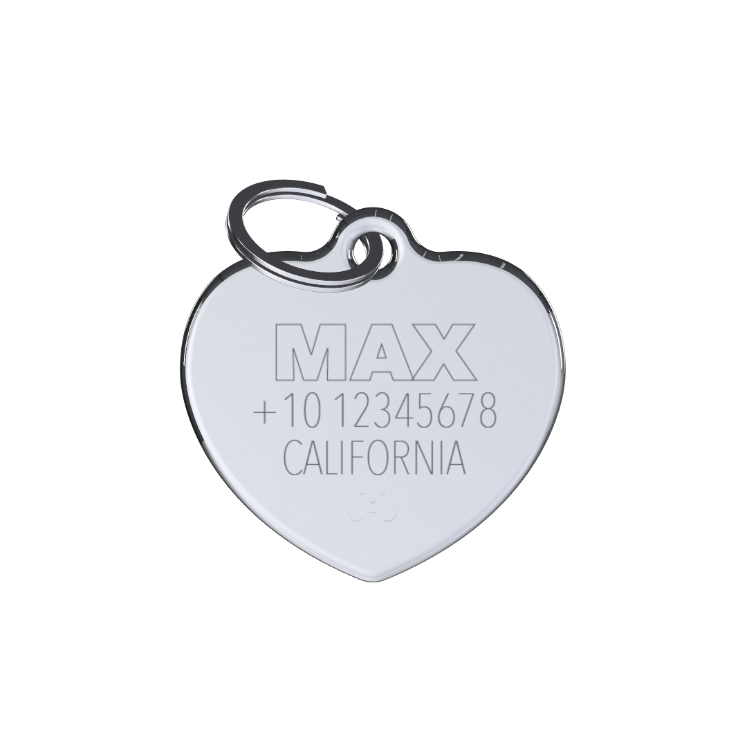 Solid Heart Black ID Tag