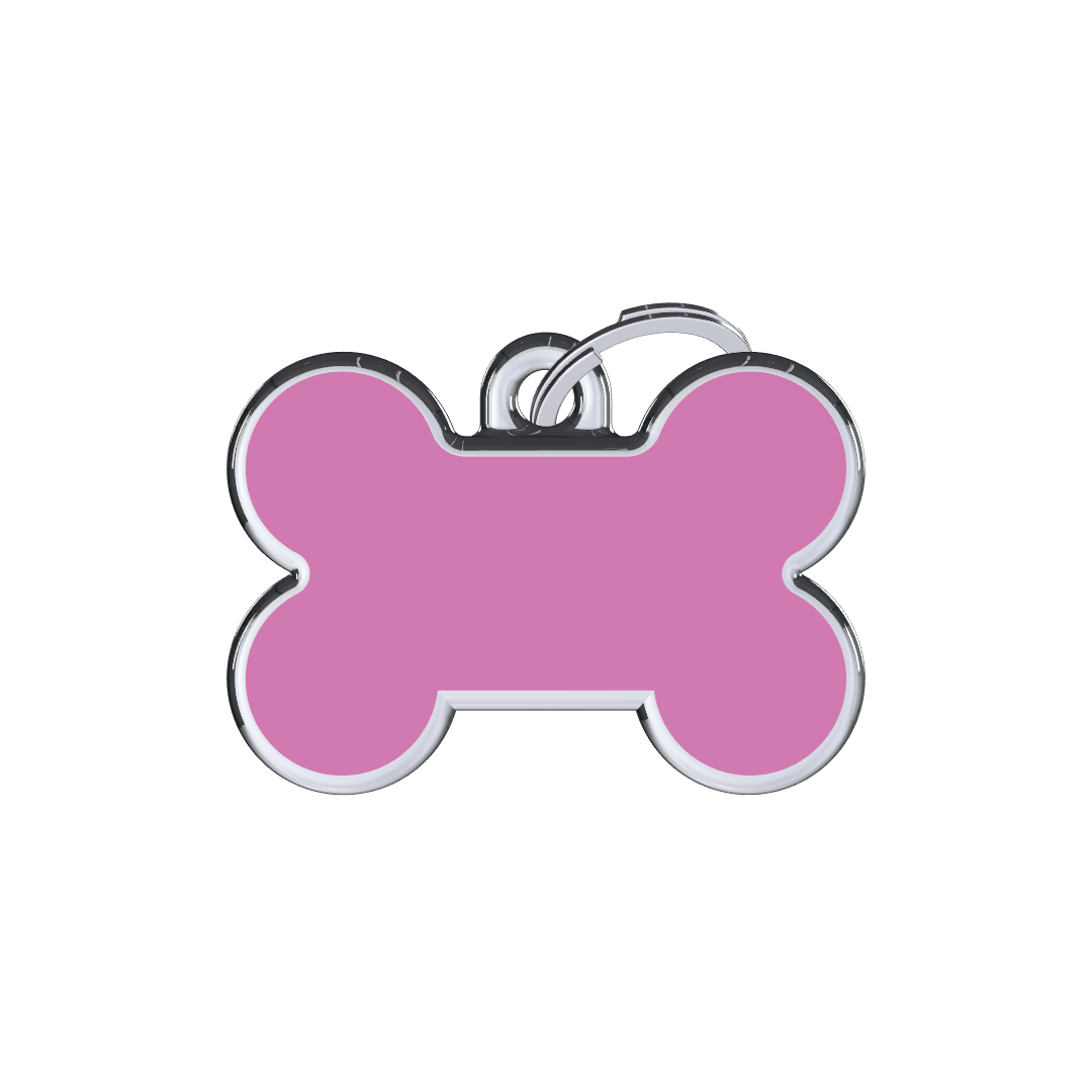 Solid Bone Pink ID Tag Small