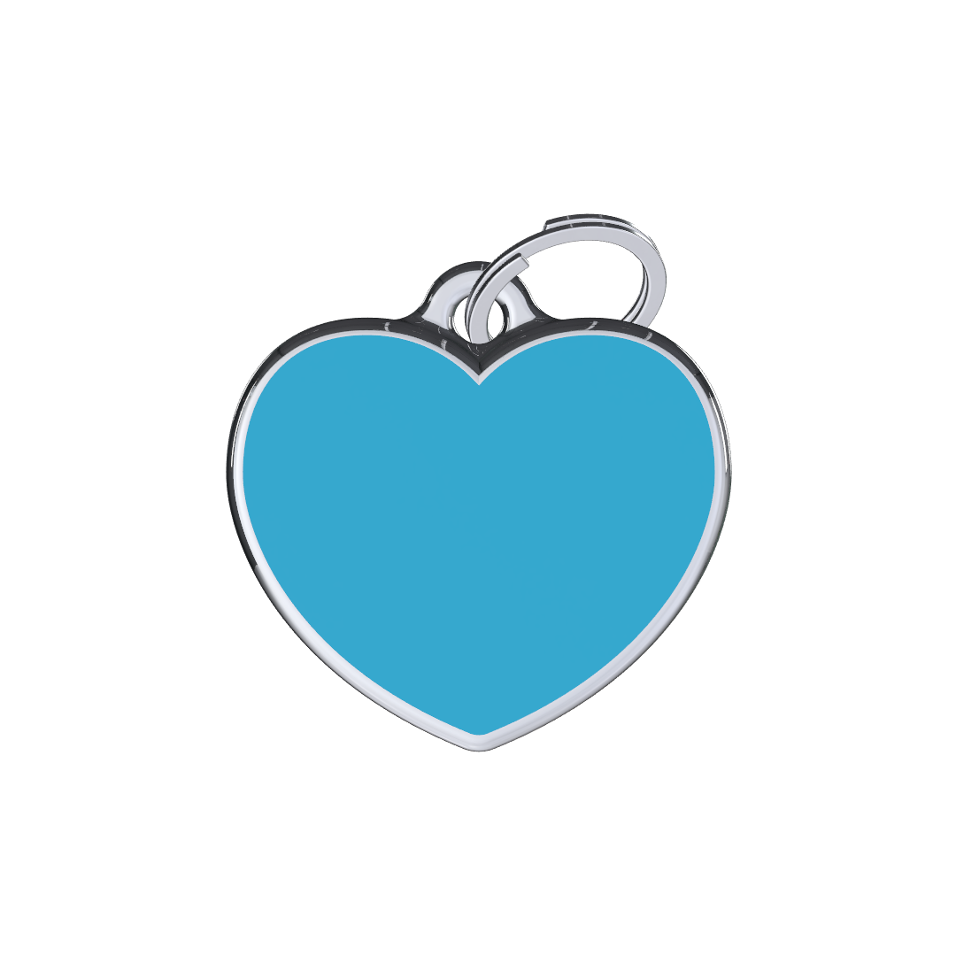 Solid Heart Blue ID Tag
