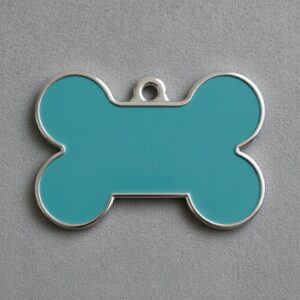 Solid Bone Blue ID Tag Small