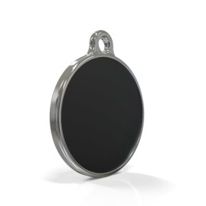Solid Round Black ID Tag