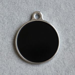 Solid Round Black ID Tag