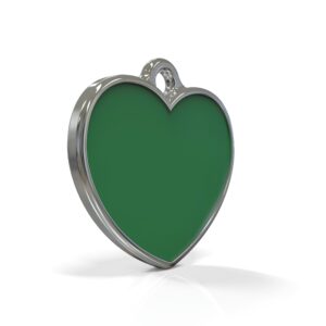 Solid Heart Green ID Tag