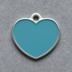 Solid Heart Blue ID Tag