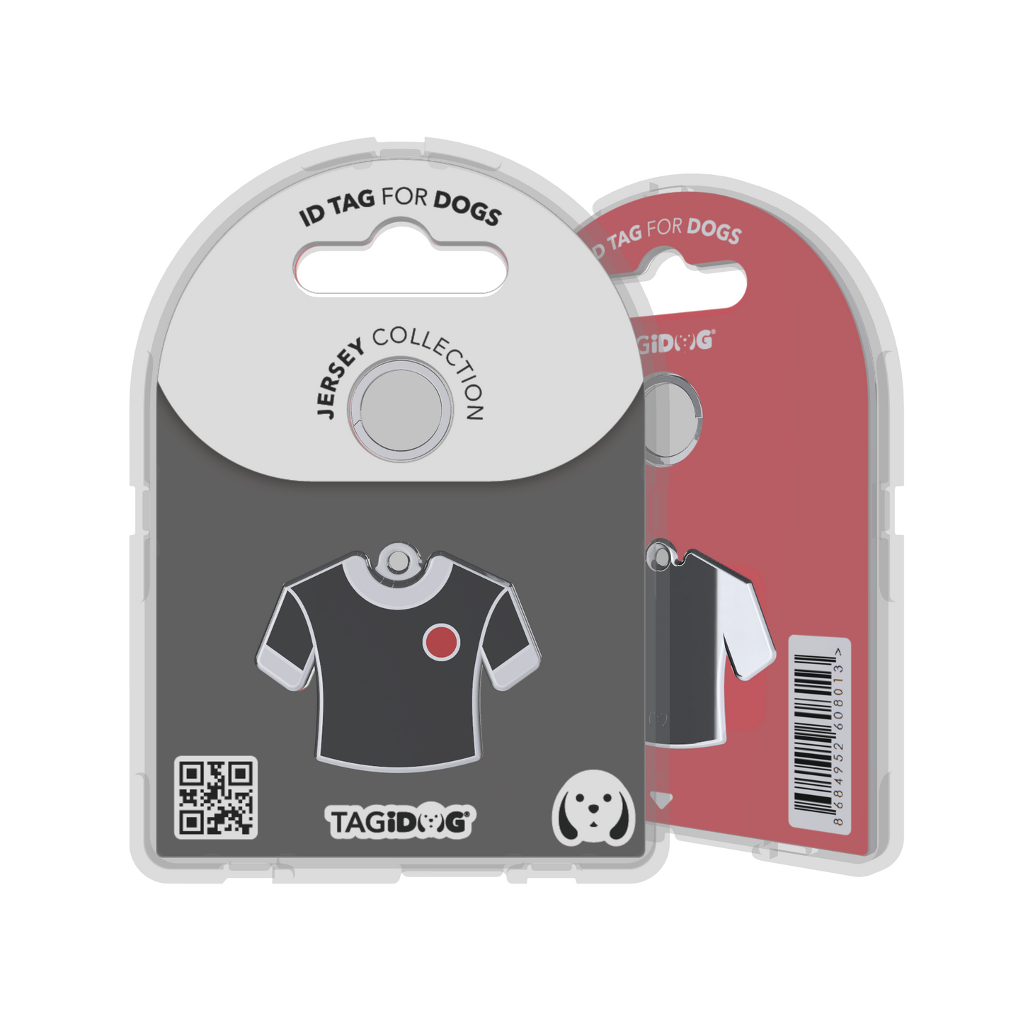 Jersey Solo Black-White-Red ID Tag