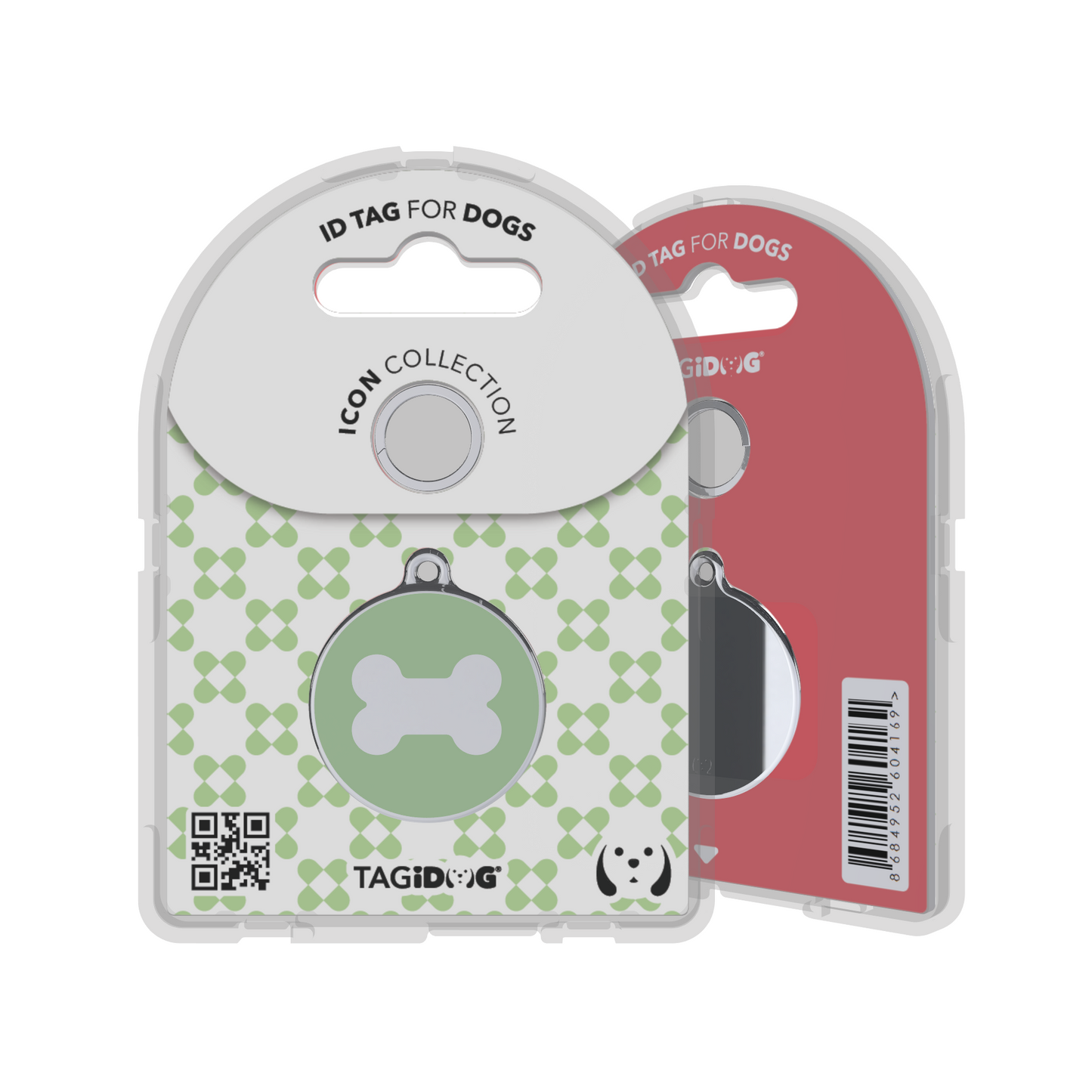 Icon Bone Green ID Tag Medium