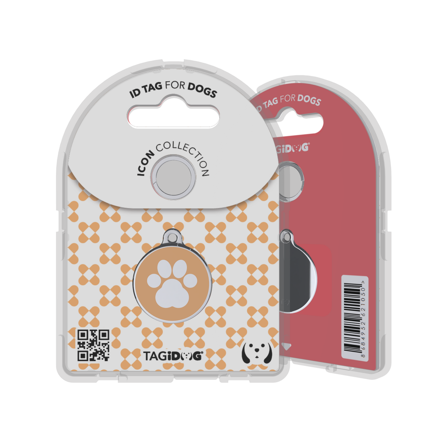 Icon Paw Orange ID Tag