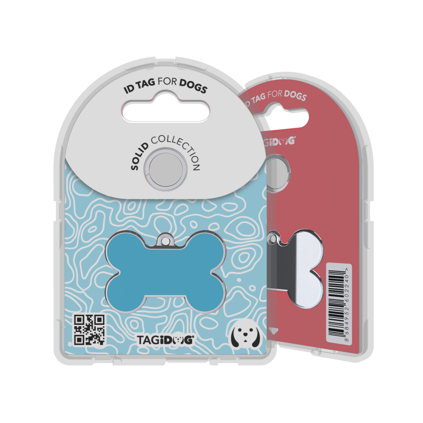 Solid Bone Blue ID Tag Medium