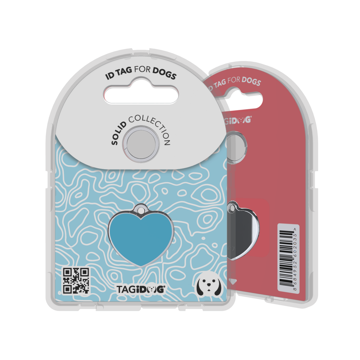 Solid Heart Blue ID Tag
