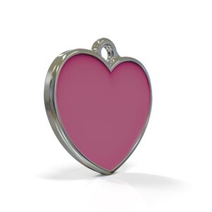 Solid Heart Pink ID Tag