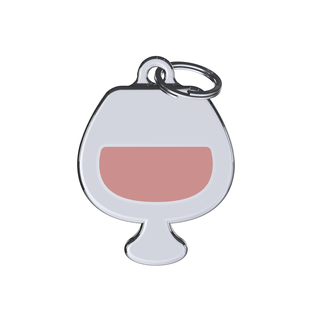 Cheers Wine Pink ID Tag