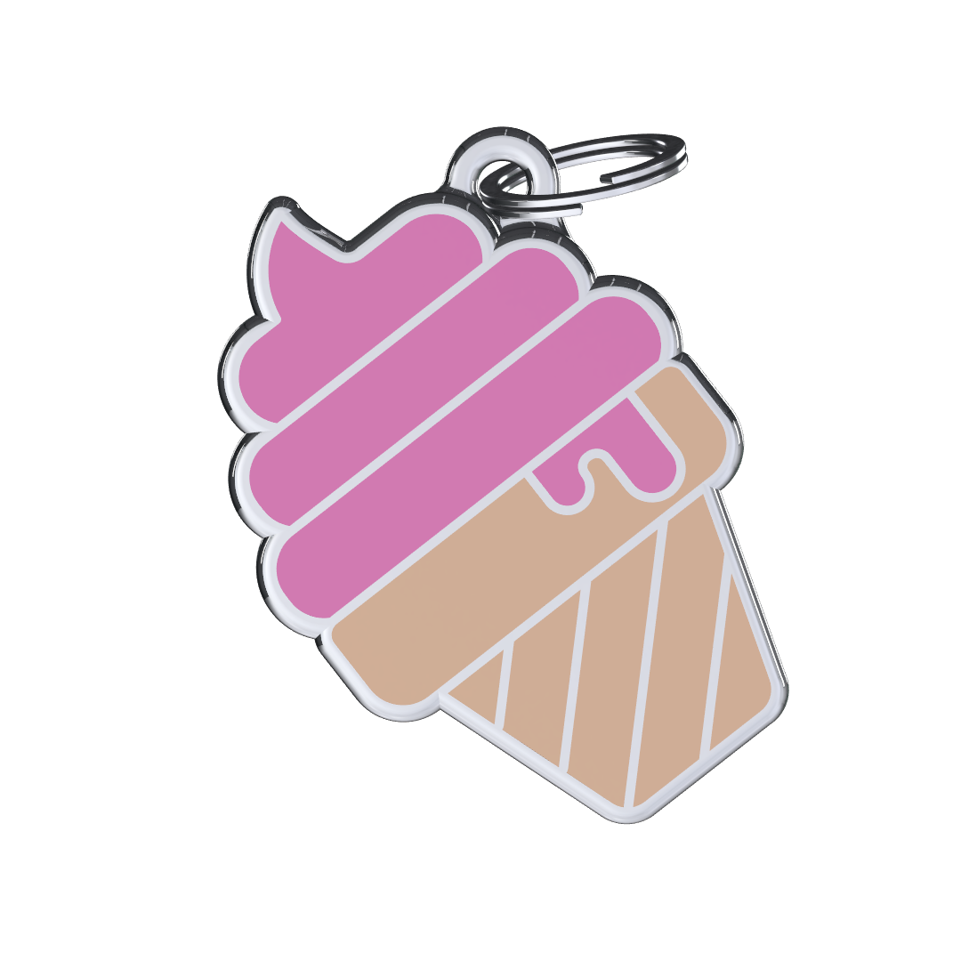 Munchy Ice Cream Pink ID Tag