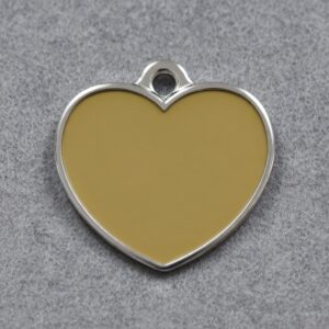 Solid Heart Yellow ID Tag