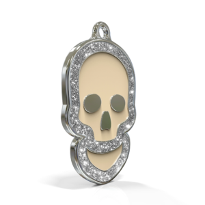 Skull Spark Cream ID Tag