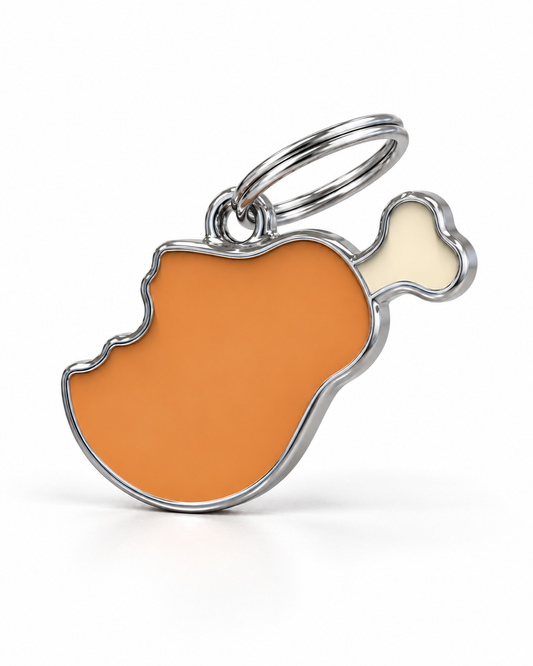 TAGiDOG Chicken ID Tag dog ID tag, angled view