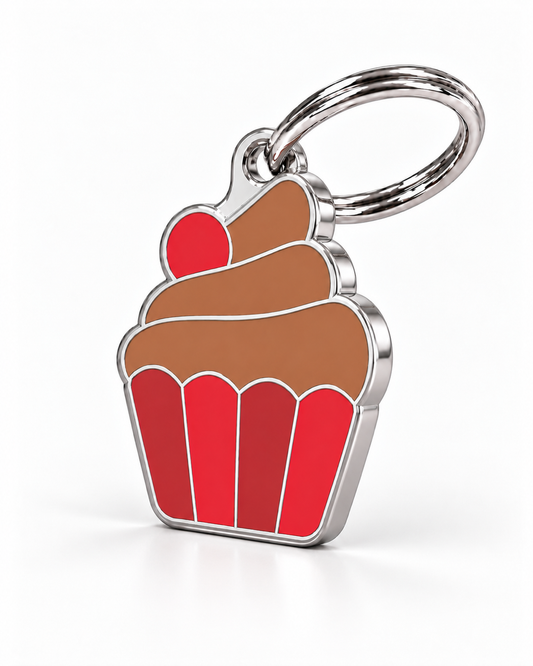 TAGiDOG Chocolate Sundae ID Tag dog ID tag, angled view