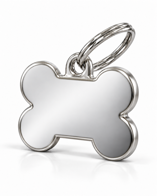 TAGiDOG Classic Bone ID Tag Small dog ID tag, angled view