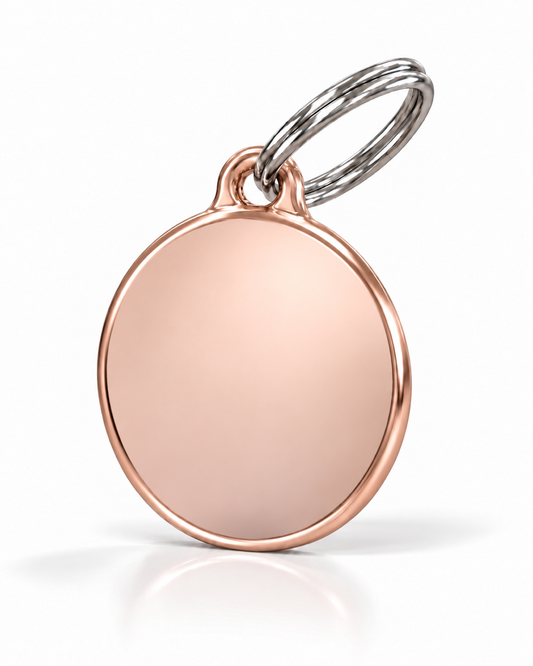 TAGiDOG Classic Rose Round ID Tag, angled view
