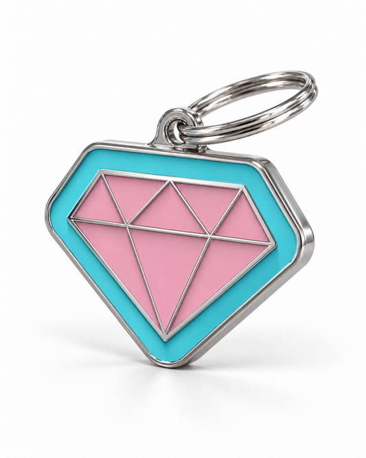 TAGiDOG Diamond Bubblepop ID Tag dog ID tag, angled view