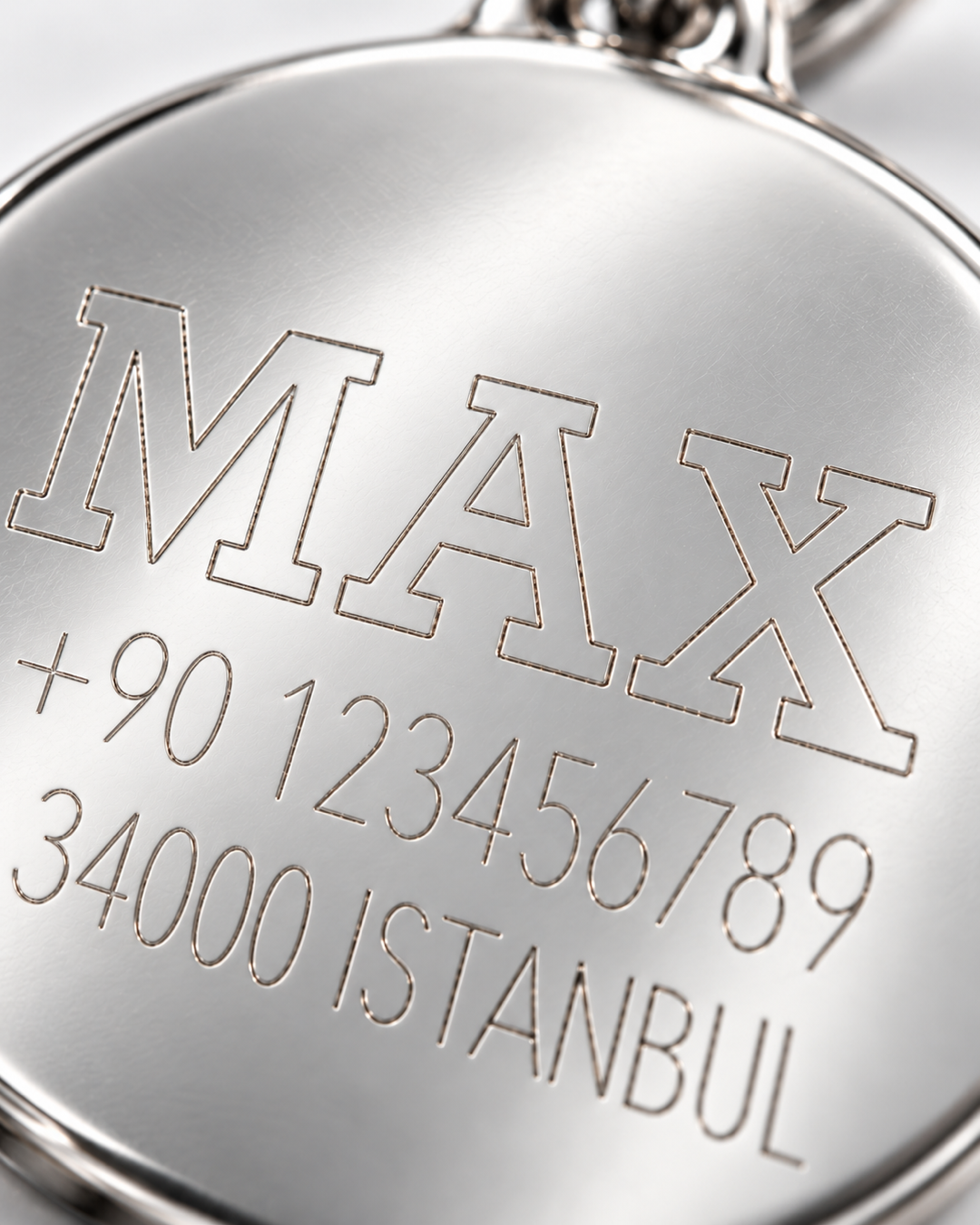 TAGiDOG Pit Bull Dog ID Tag personalised engraving close-up example