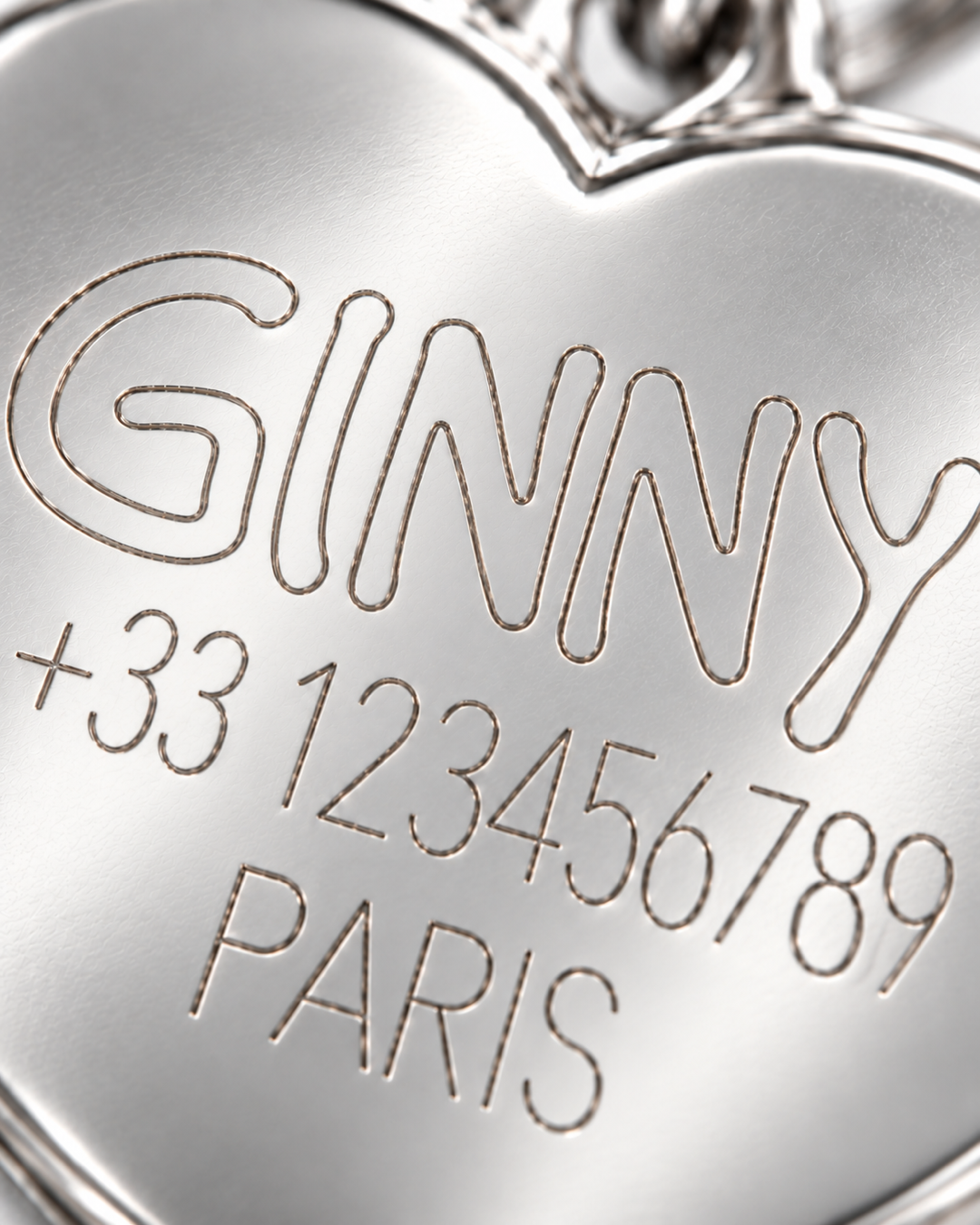 TAGiDOG Los Blancos Jersey ID Tag personalised engraving close-up example