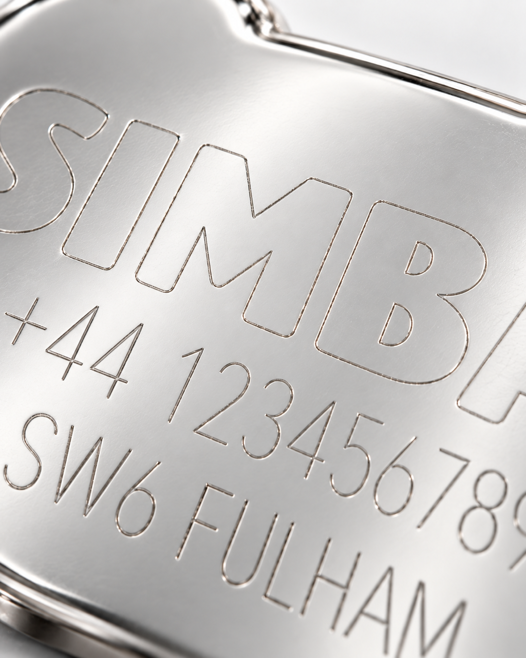TAGiDOG Classic Bone ID Tag Small personalised engraving close-up example