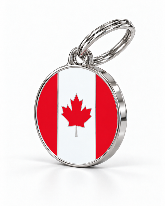 TAGiDOG Flag Canada ID Tag dog ID tag, angled view
