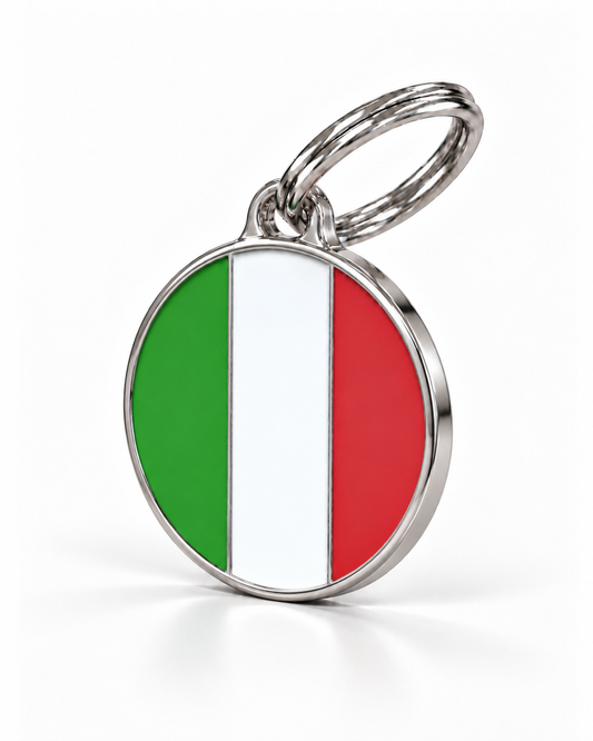 TAGiDOG Flag Italy ID Tag Medium dog ID tag, angled view