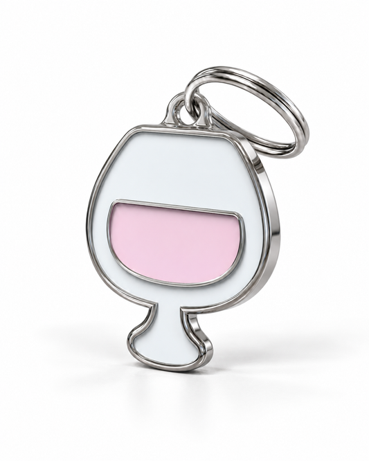 TAGiDOG Rosé ID Tag dog ID tag, angled view