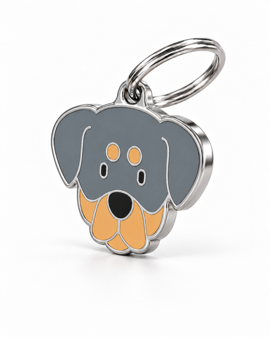 TAGiDOG Rottweiler Dog ID Tag, angled view