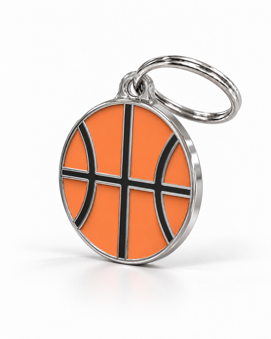TAGiDOG Slam Dunk Basketball ID Tag dog ID tag, angled view