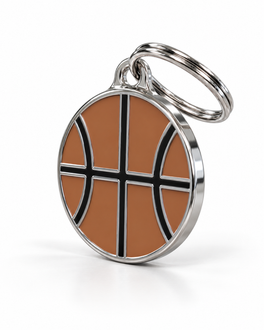 TAGiDOG Street Ball Basketball ID Tag dog ID tag, angled view