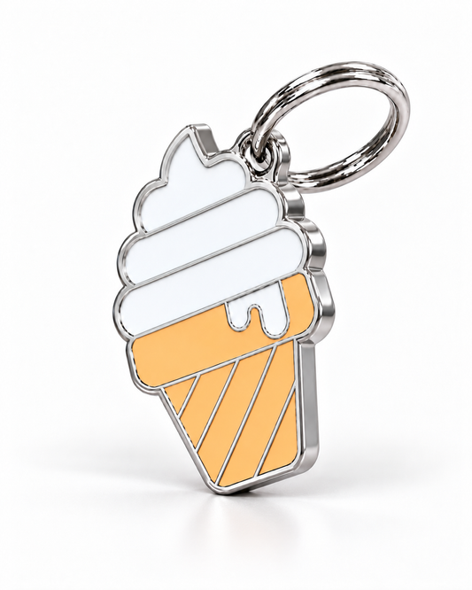 TAGiDOG Vanilla Ice Cream ID Tag dog ID tag, angled view