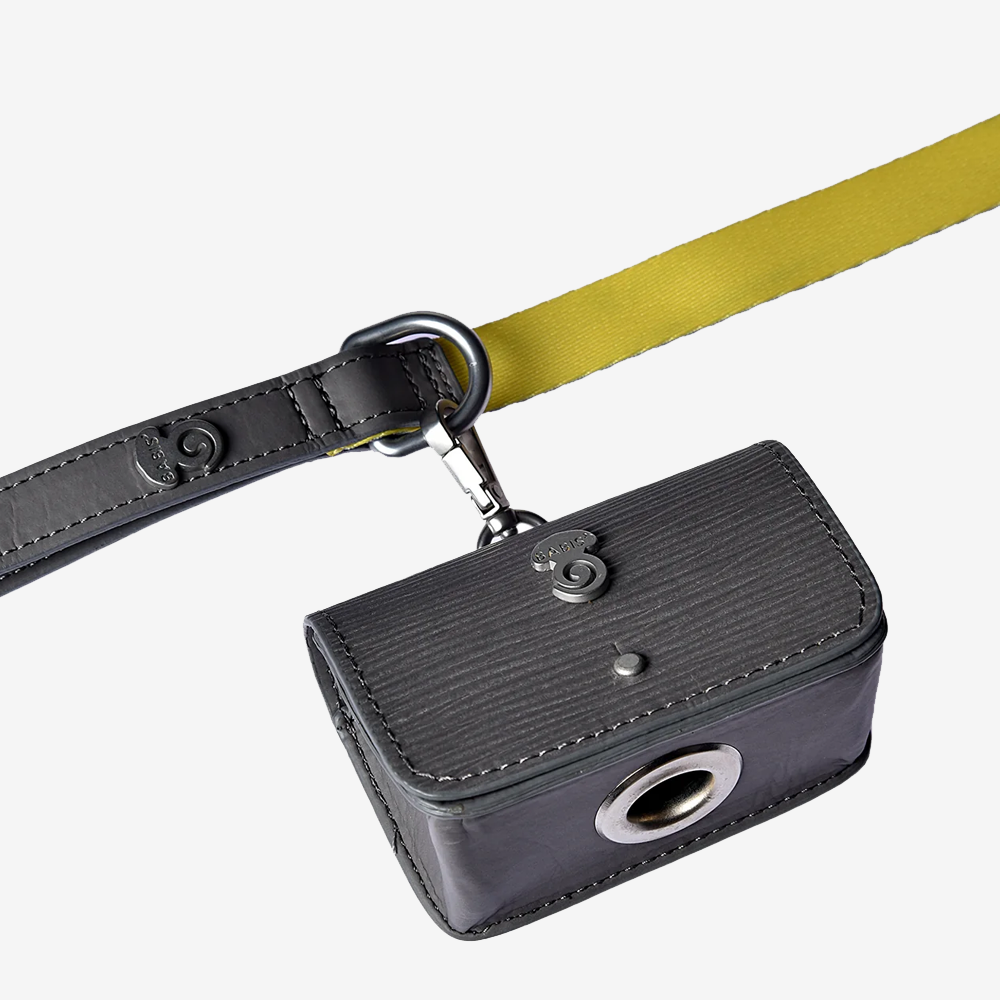 Gray Vegan Leather Poop Bag