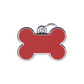 Solid Bone Red ID Tag Small