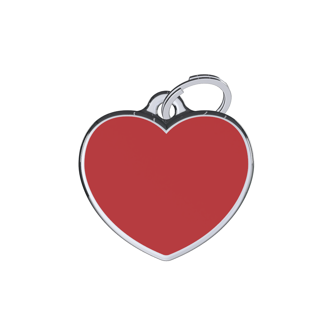Solid Heart Red ID Tag