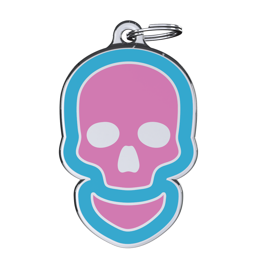 Vivid Skull Pink ID Tag