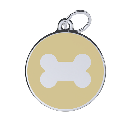 Icon Bone Yellow ID Tag Medium