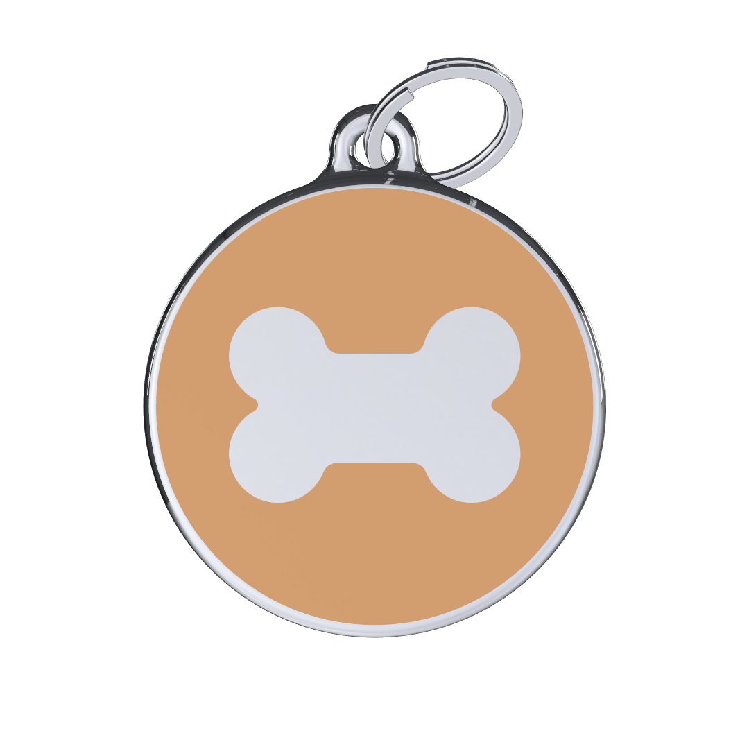 Icon Bone Orange ID Tag Medium