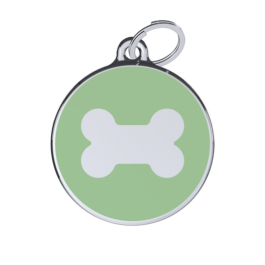Icon Bone Green ID Tag Medium