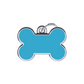 Solid Bone Blue ID Tag Small
