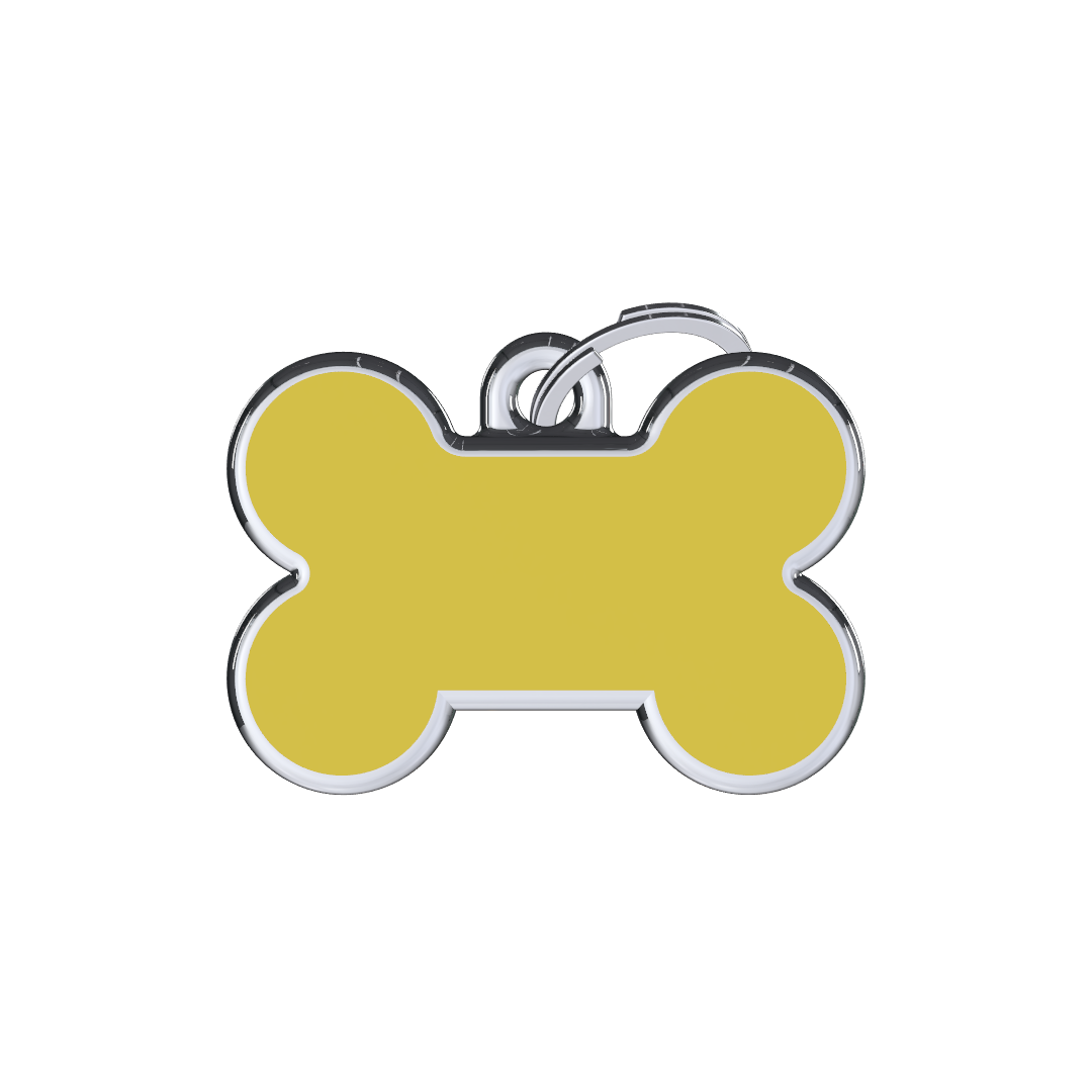 Solid Bone Yellow ID Tag Small
