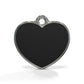 Solid Heart Black ID Tag