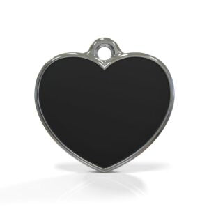 Solid Heart Black ID Tag