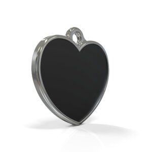 Solid Heart Black ID Tag